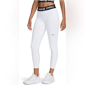 🆕 NWT Nike Pro 365 Mid-Rise 7/8 Tights White High-Rise Performance Leggings $50